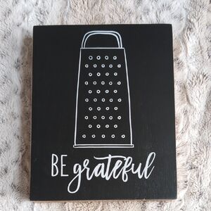 Black 'Be Grateful' Kitchen Wall Art